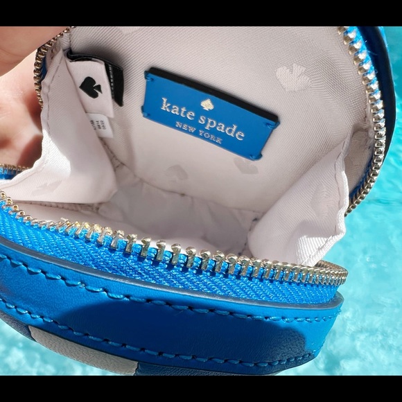 Kate Spade Other Splash Pool Float Key Ring Coin Case K7159 Blue White Multi - Picture 2 of 4